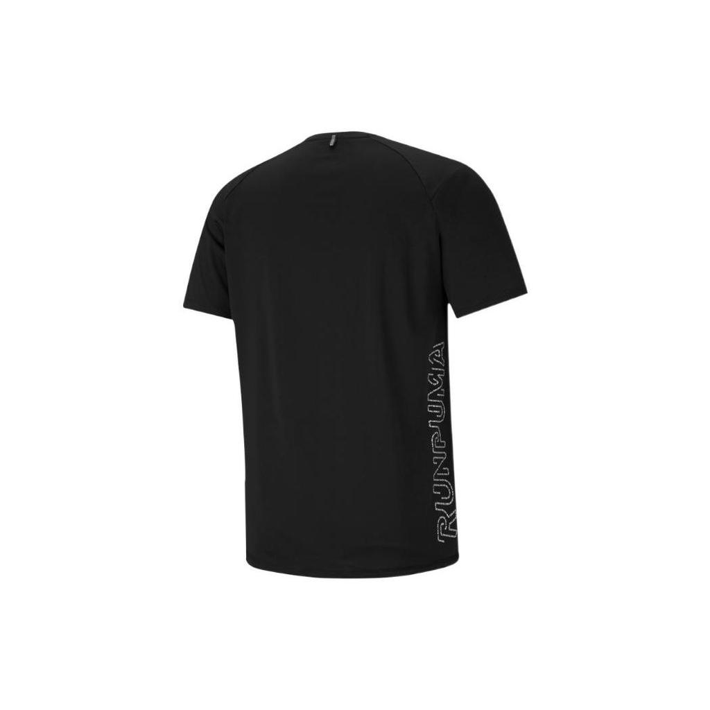 Puma Run Cooladapt Logo Round Neck Pullover Short Sleeve T-Shirt Men Tops Black 520198-01