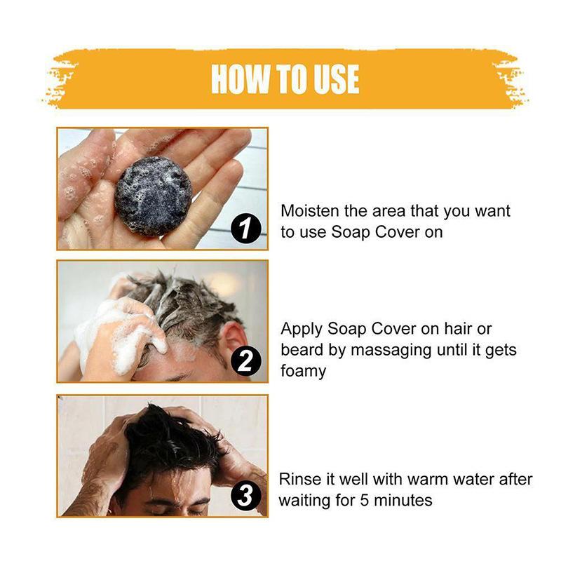 Savon assombrissant pour cheveux naturels, réparation rapide et efficace, teinture de couleur grise et blanche, savon pour cheveux lisses, hydrate, répare les cheveux abîmés pour hommes et femmes
