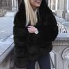Women Faux Mink  Winter Hooded New Faux  Jacket Warm Thick Outerwear Jacket