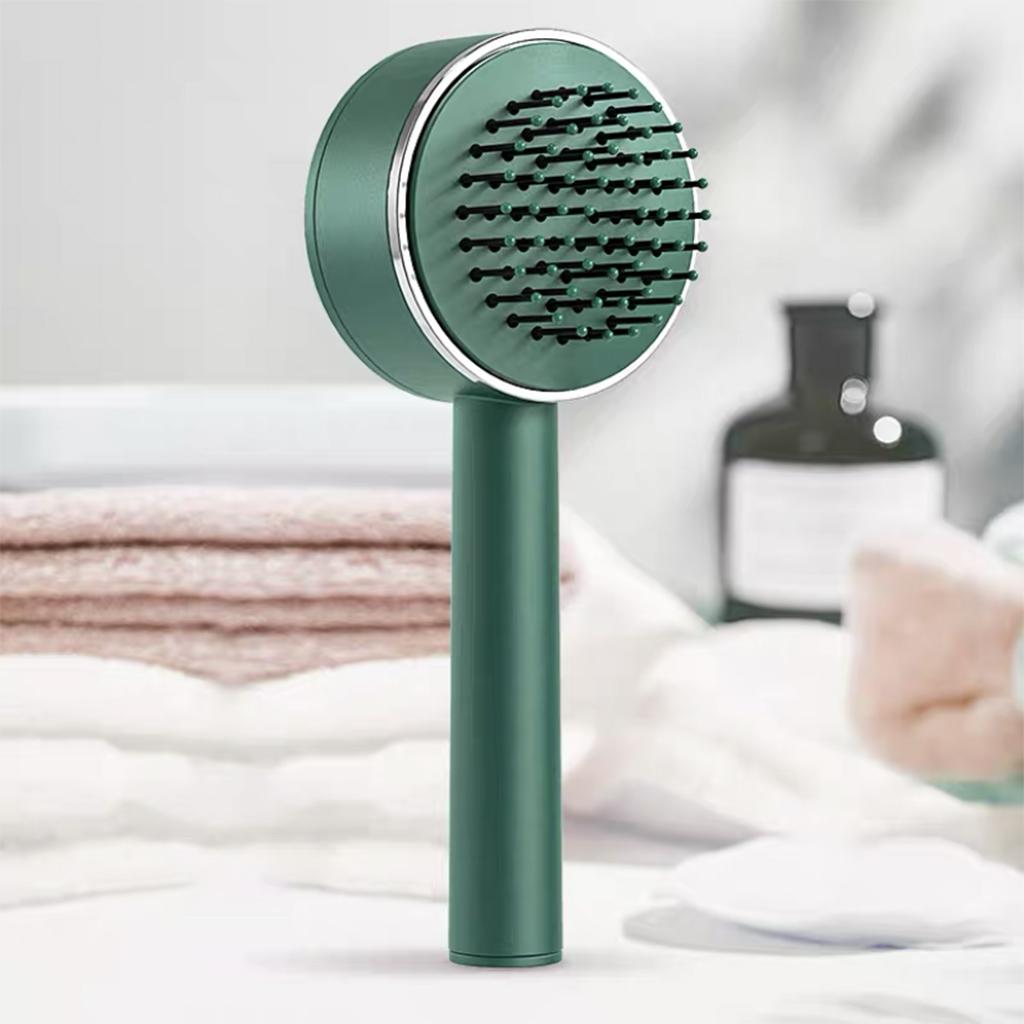 Air Cushion Massage Comb Hairbrush Comfortable Handle Massage Brush for Smoothing Detangling Separating Shaping Men Women зелёный