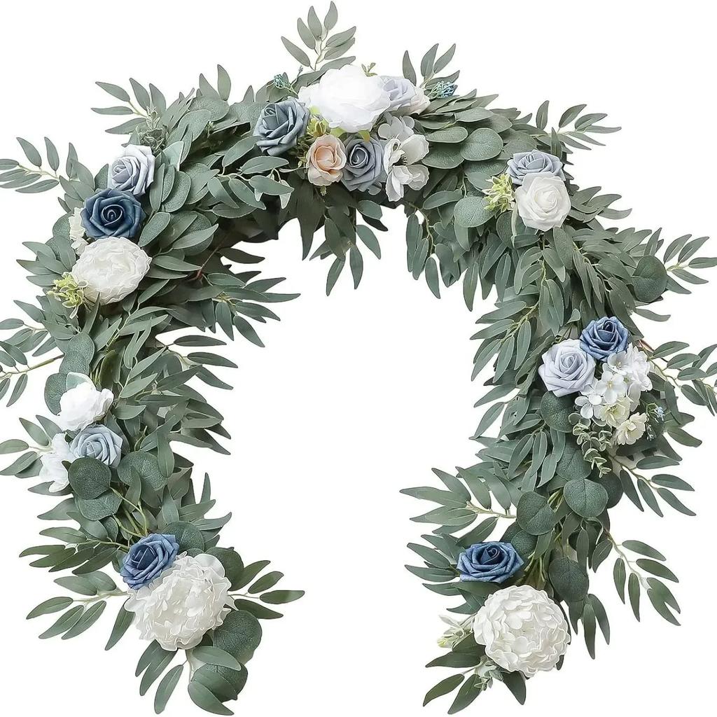 180CM Artificial Eucalyptus Willow Leaf Vine Wedding Wall Decoration Green Plant Dining Table Arrangement Eucalyptus Leaves