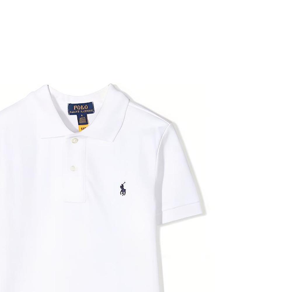 Polo Ralph Lauren Logo Embroidered Breathable Solid Color Short Sleeve T-Shirt Kids Tops White 322603252-004