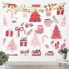 Merry Christmas Tapestry Santa Claus Wall Art for Living Room Bedroom Snowflake Wall Hanging Blanket Holiday Gift Home Decor