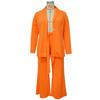 European & American Plus Size Women's Professional Casual Two-Piece Set - Long Sleeve Top & Pants with Tie