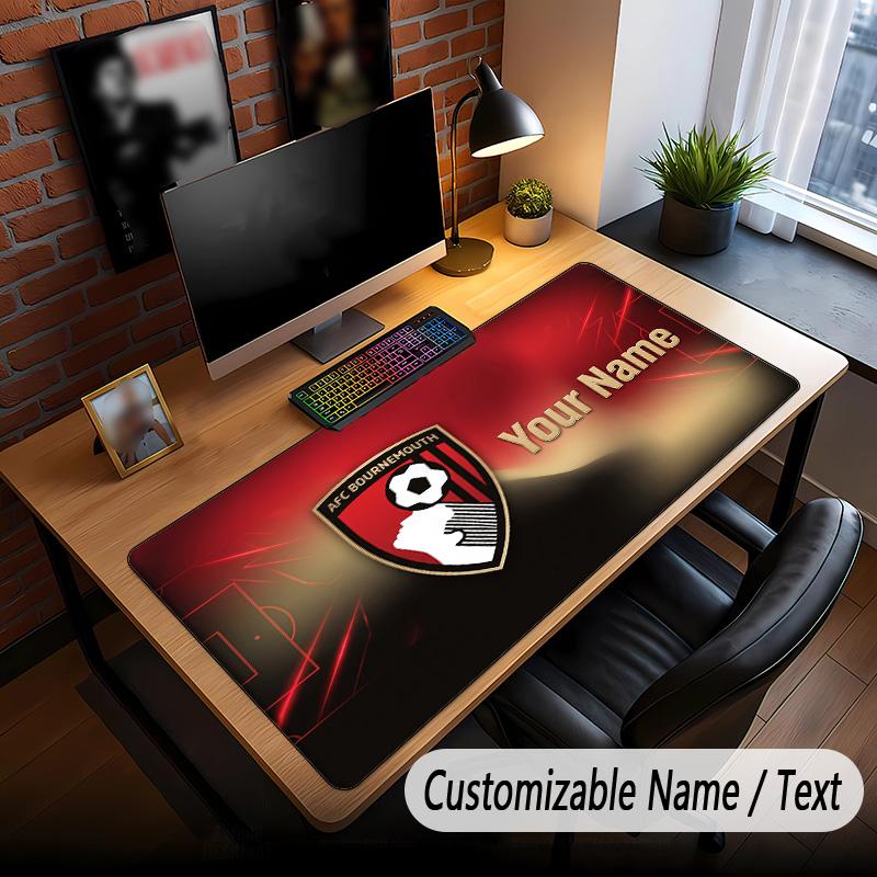 Large Mouse Pad Bournemouth Football Print Custom Name Text Desk Mat for Office Gaming