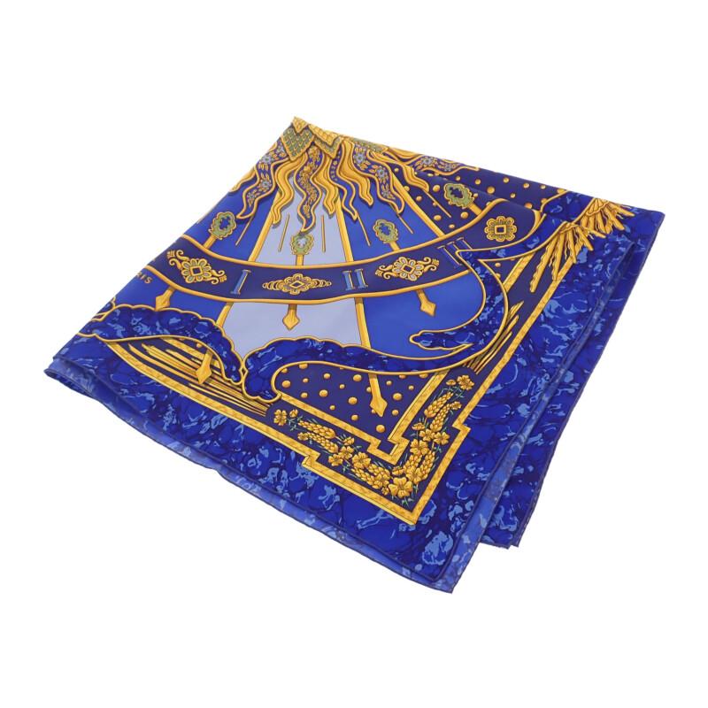 HERMES scarf blue silk Women