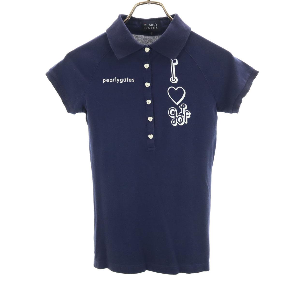 

PEARLY GATES сделано в Японии гольф Футболка поло с коротким рукавом Темно-синий Женская Б/У