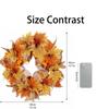 40cm Thanksgiving Pumpkin Wreath with Dual Tone Maple Leaves and Decorative Mesh for Seasonal Home Wall Door Decoration