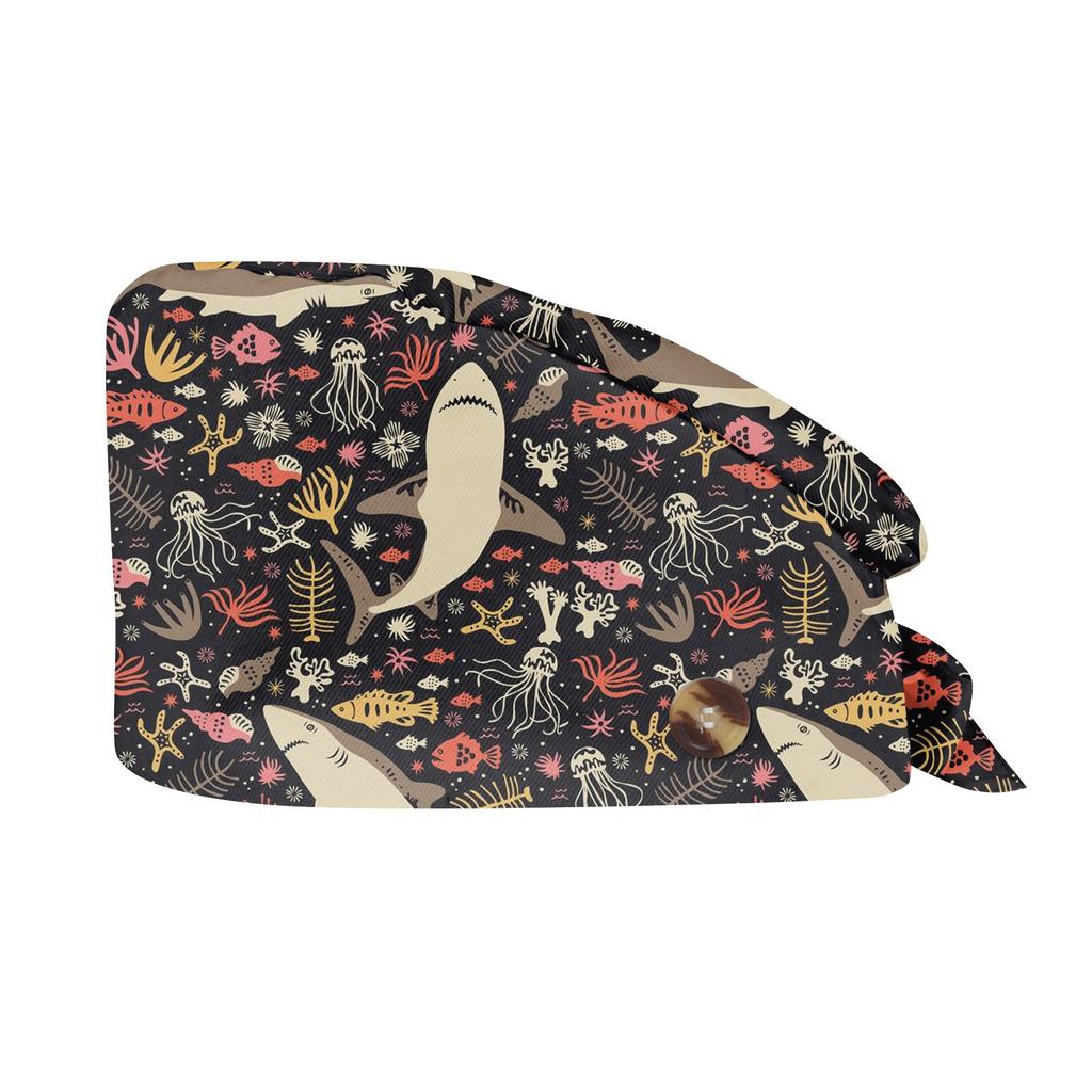 High quality nurse hat Cartoon cute animal print hospital work hats Pet grooming institution care cap Dust and windproof caps