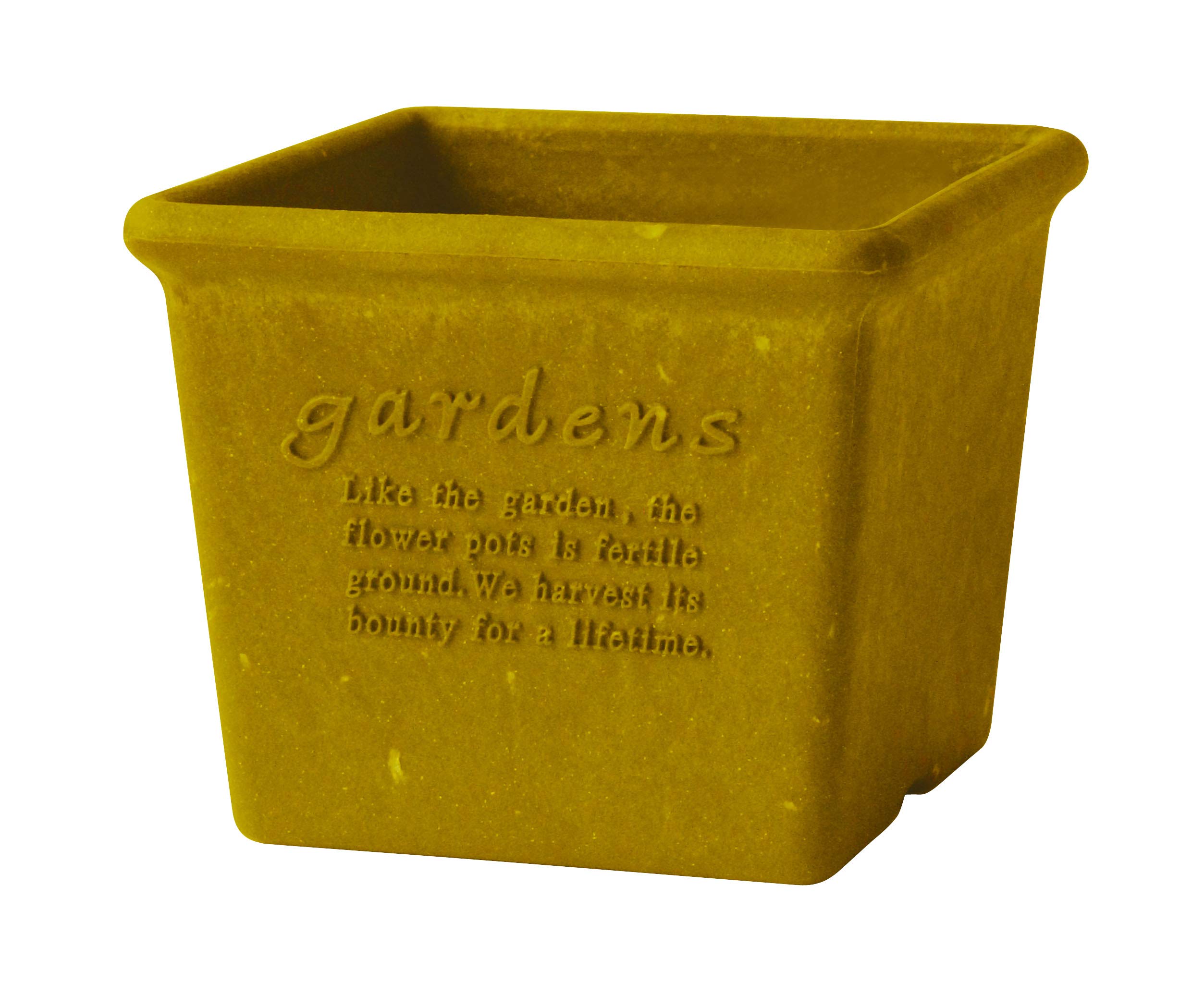 

Эко-горшок квадратный 120 горчицы Hachiman Gardens :папье жёлтый