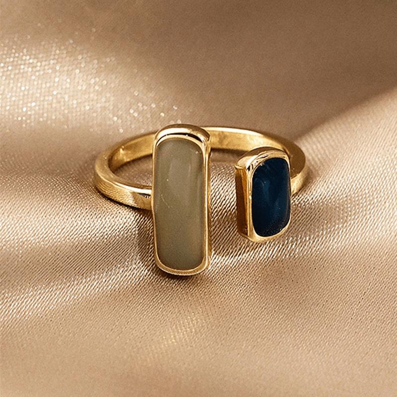 

Fashion Retro Gold Double Oil Drop Women s Open Ring Geometric Gold Metal Ring Wedding Jewelry Birthday Gift