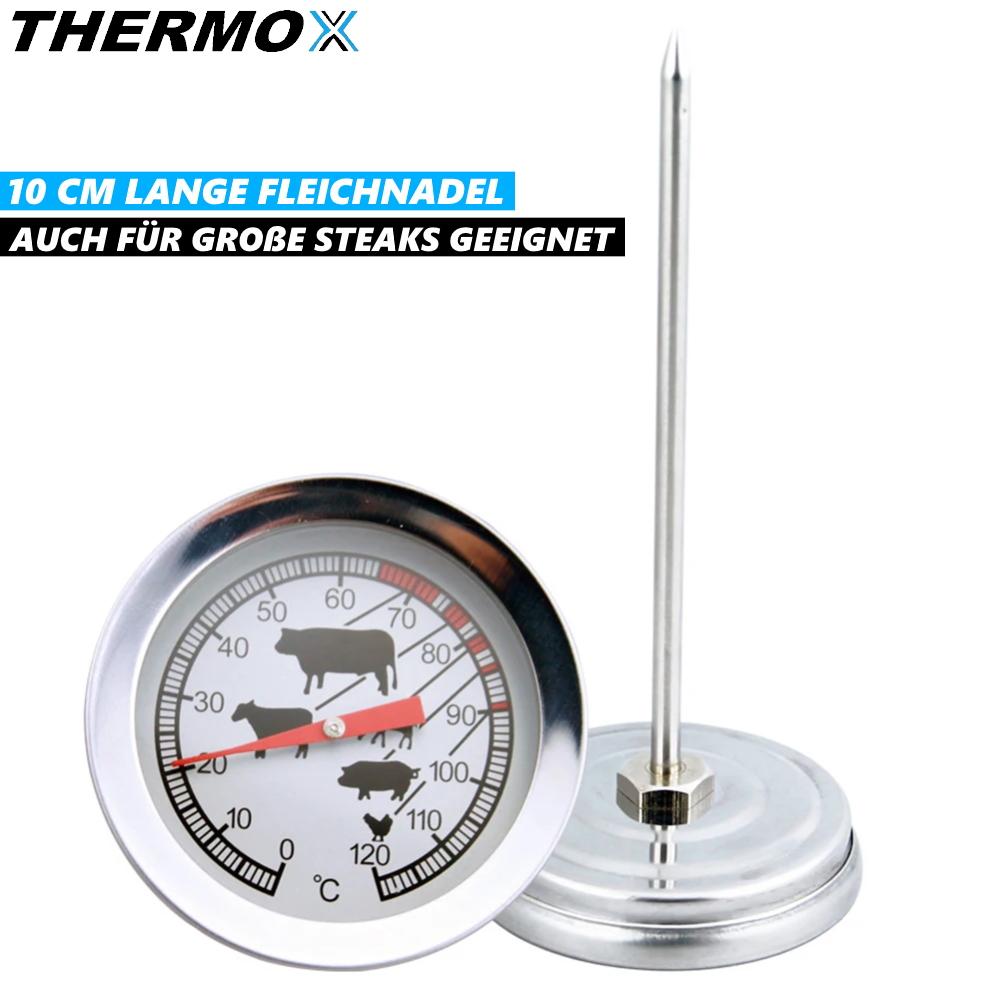 THERMOX Meat Thermometer Grill Steak Roast Oven Thermometer Stainless Steel