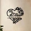 Elegant Heart Metal Wall Decor, Floral Iron Art for Wedding & Valentine's