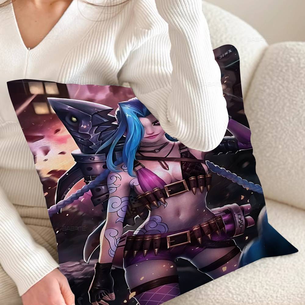 Game Arcane J-Jinx Pillowcase Toon Gift Cushion Cover Bedroom Home Sofa Chair Seat Decor Pillow Case