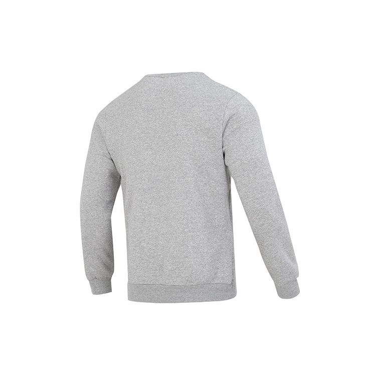 adidas Essentials Fleece Sweatshirt Medium Grey Heather/Black Men Streetwear H12221