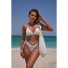 Bikini de dos piezas sexy con cordones y abertura para mujer