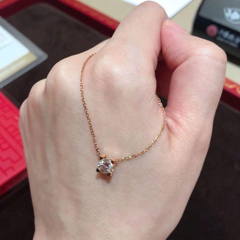 

Титановая сталь Муассанит Ключичная цепочка Ювелирные изделия Золото 18 карат для повседневной носки Rose Gold