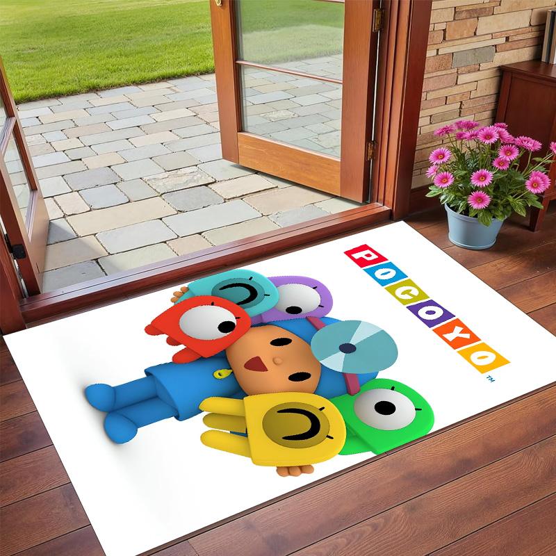 Anti‑Slip Crystal Velvet Floor Rug, Pocoyó cartoon Design Carpet for Indoor Living Bedroom Home Decoration