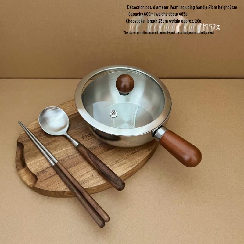 Baizi En 304 Stainless Steel Walnut Handle Bowl