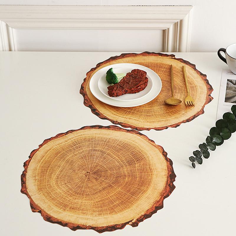 Baumstamm Platzset Haushalt Holzmaserung Esstischmatte Hitzeschutz Isolierung Teeraum Dekoration