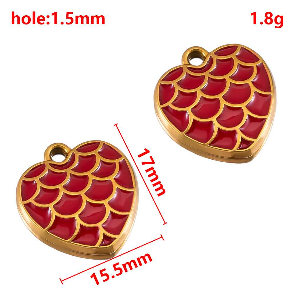 2pcs Stainless Steel Irregular Red Necklace Charms Gold Plated Imitation Pearl Earrings Component DIY Necklaces Jewelry Findings