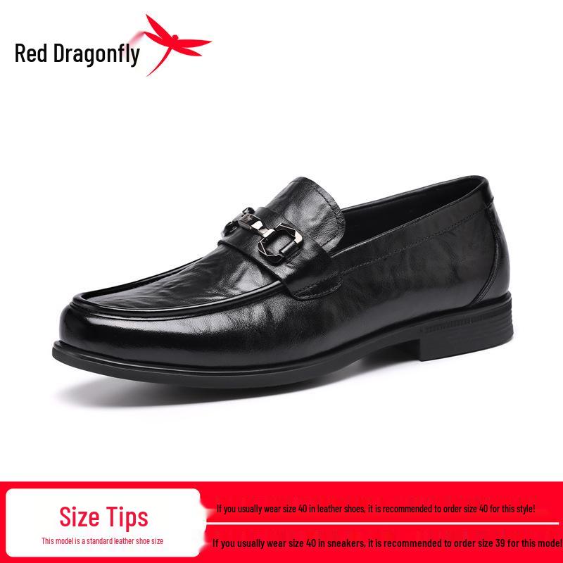 Red Dragonfly Men s Genuine Leather Slip-On Loafers - Autumn/Winter Casual & Formal Wear 41