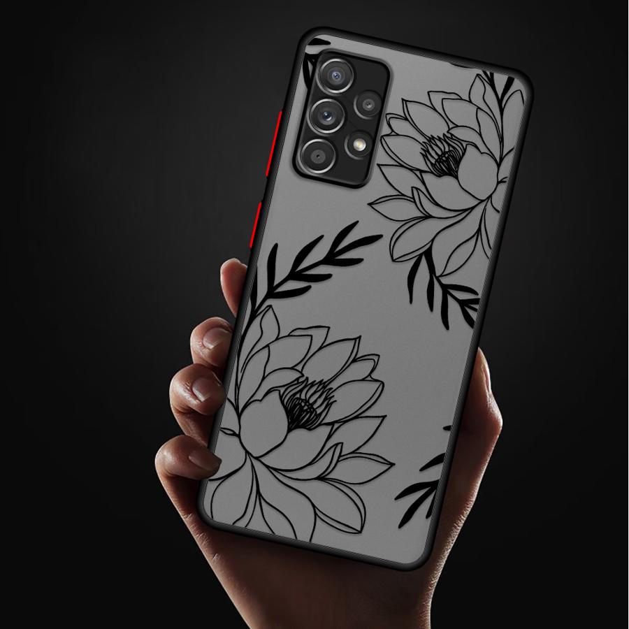 Phone Cover Case for Samsung Galaxy A16 A15 A17 A52 A35 A52S A72 A56 A55 A14 A23 A53 A54 A73 A33 A34 A36 Creative Art Flower