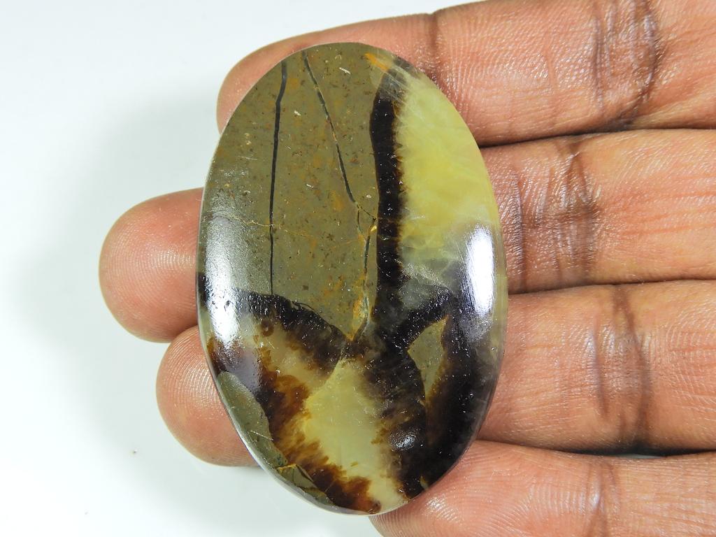 AA++ Natural Yellow Septarian Designer Oval Cabochon Loose Gemstone 33X51MM ET-52