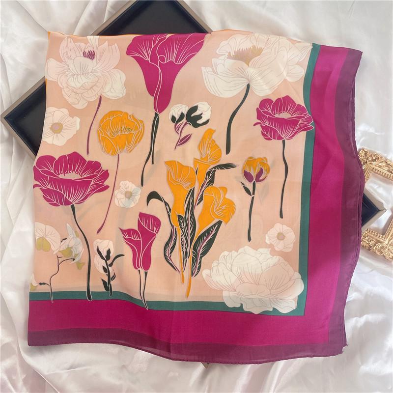 Luxury Desig Cashew Print Square Scarf Women’s Summer Breathable Silk Bandanna Luxury Female Neckerchief Fashion Hijab Gift 70cm