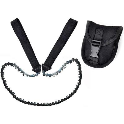 24 Inch Survival Pocket Chainsaw Folding Hand Saw Chain 33 Serrated 3x Faster Hand Saw With Straps Camping Saw For Wood Cutting