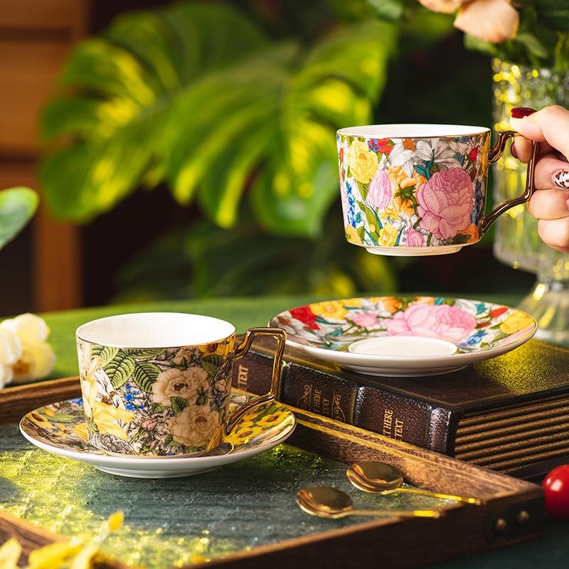 Huayun Jinyuan coffee cup ceramic mug high value water cup household afternoon tea cup gift box