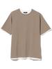Beams Heart Men's S/S Tee, Cool-to-the-touch Ripple Faux Layered T-Shirt, Beige, Medium, 42040349639