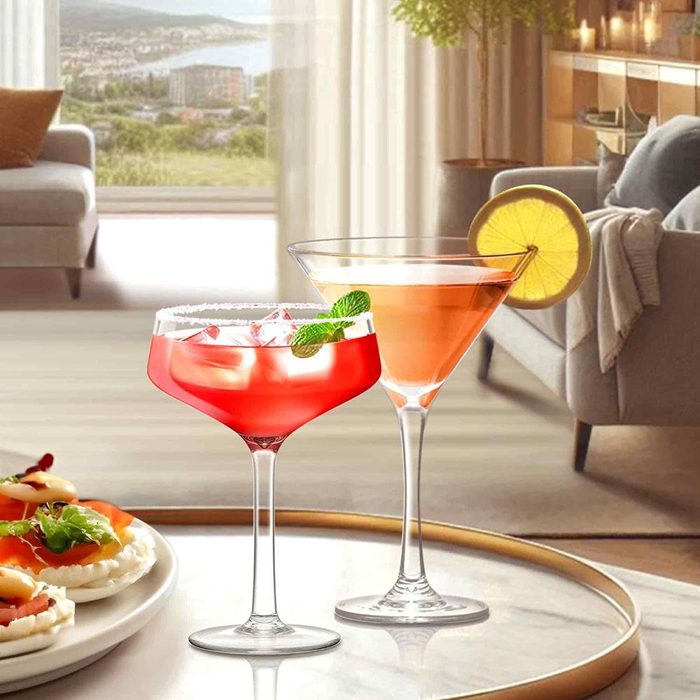 10-Ounce Plastic Martini Glasses,Plastic Cocktail Glasses,Reusable,Shatter-Proof, Perfect for Poolside,Outdoors,Camping