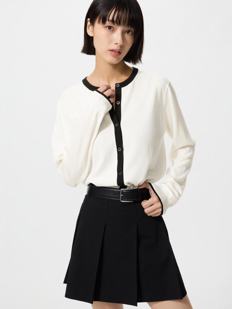 Uniqlo Uv Protection Crew Neck Cardigan  Color Block 