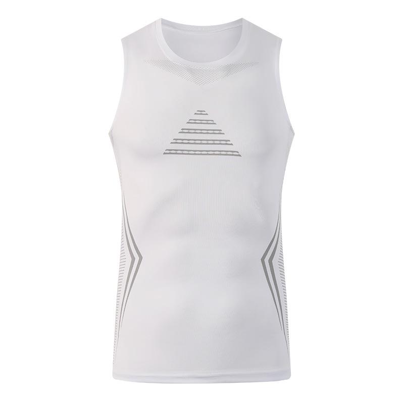 Cross-border Ice Silk Fitness Running Vest - Quick-dry, Sweat-wicking, Super Elastic, Breathable, Tight-fitting Sleeveless Tank Top Base Layer.