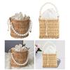 Hand Woven Rattan Handbag for Women Top Handle Boho Small Fashion Bucket Bag Purse Basket