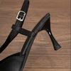 Fashion Elegant Rhinestone Narrow Band Pumps Women Sexy Pointed Toe Satin Slingback High Heeled Sandals Fashion Comfort Party Dress Shoe