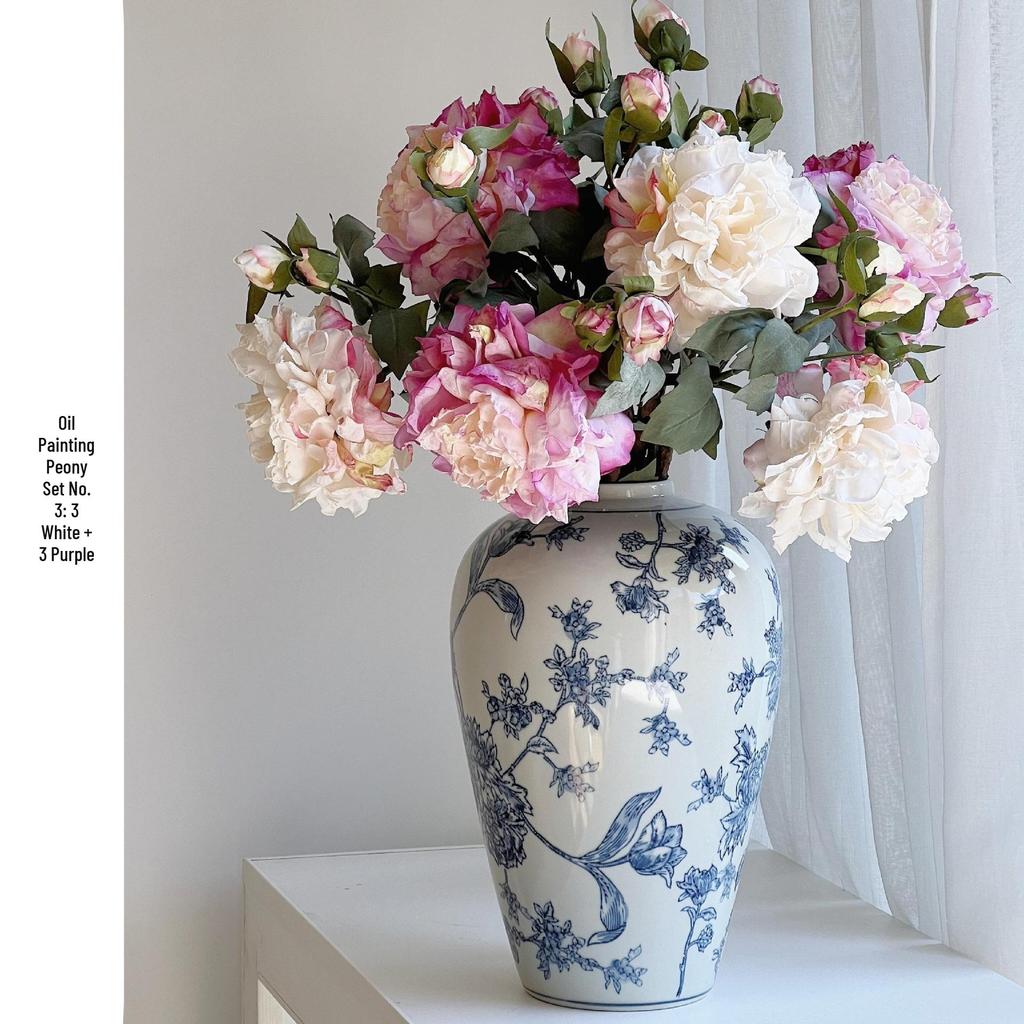 Retro French Peony Decorative Floral Ornament for Home and Dining Table