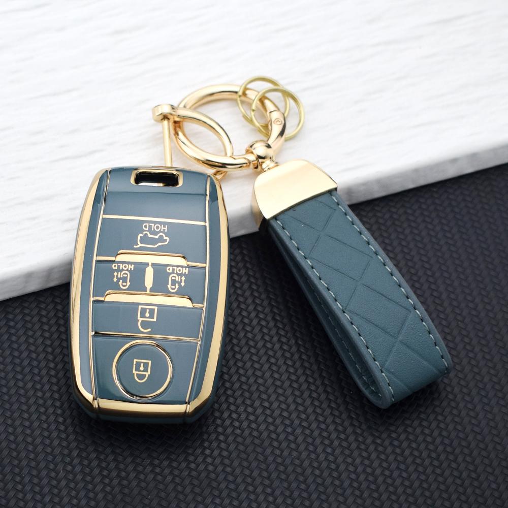 Anti-Scratch Car Key Fob Cover for Kia Sorento Sedona Sportage Grand Carnival K5 KX3 K4 Protective 5 Buttons TPU Key Case Bag