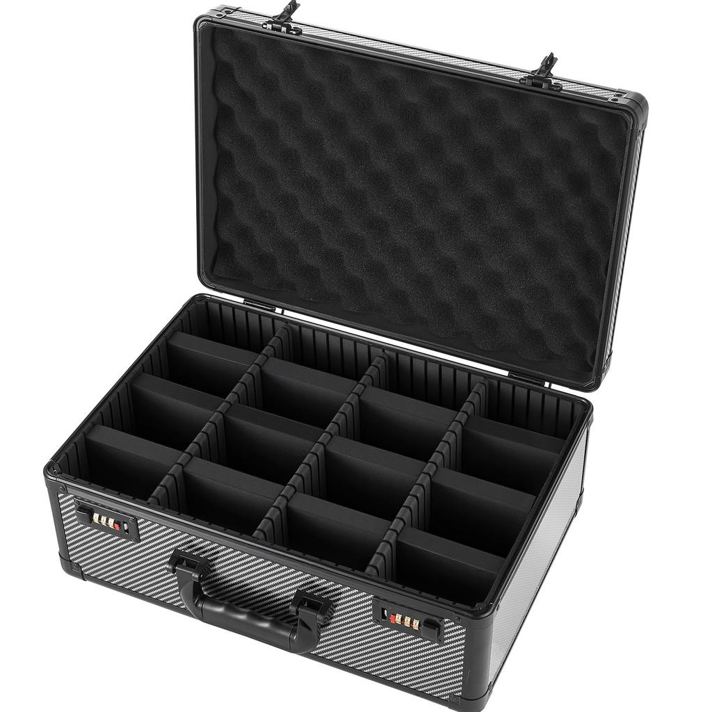 VEVOR Graded Card Case 4 Row 162 PSA Slab Storage Box with Combination Lock, Baseball Sports Trading Cards Holder Collector with 12 Dividers