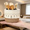 Scatola portaoggetti di grande capacità, ispessita, organizer, contenitore multiuso con decorazione a nappa per casa, camera da letto, soggiorno