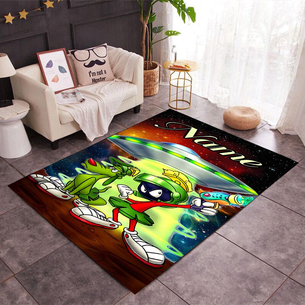 Looney Roadrunner Coyote Adventure Customized Name Carpet Design for Dining Room Entryway Dormitory Game Room Antislip Carpet Decorate Offices