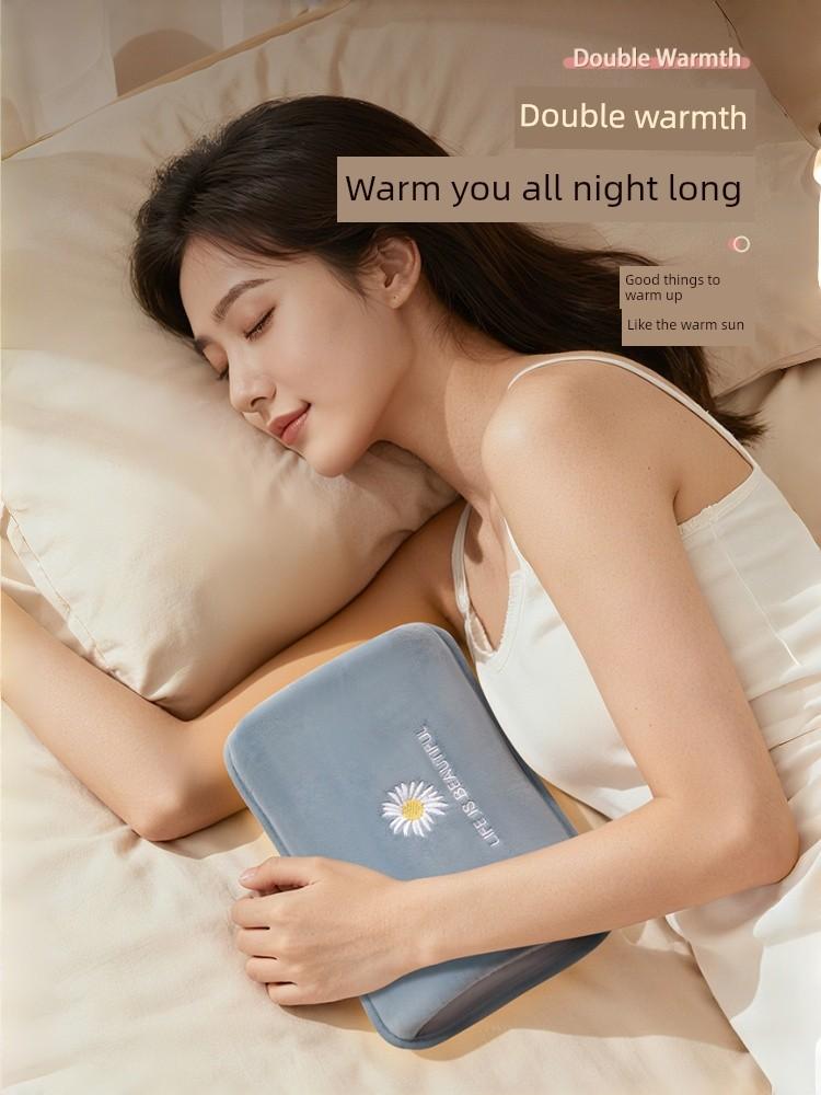 Rechargeable Explosion-Proof Hot Water Bottle, Electric Heating Pad for Bed, Cute Plush Hand Warmer for Women, Warming Gadget