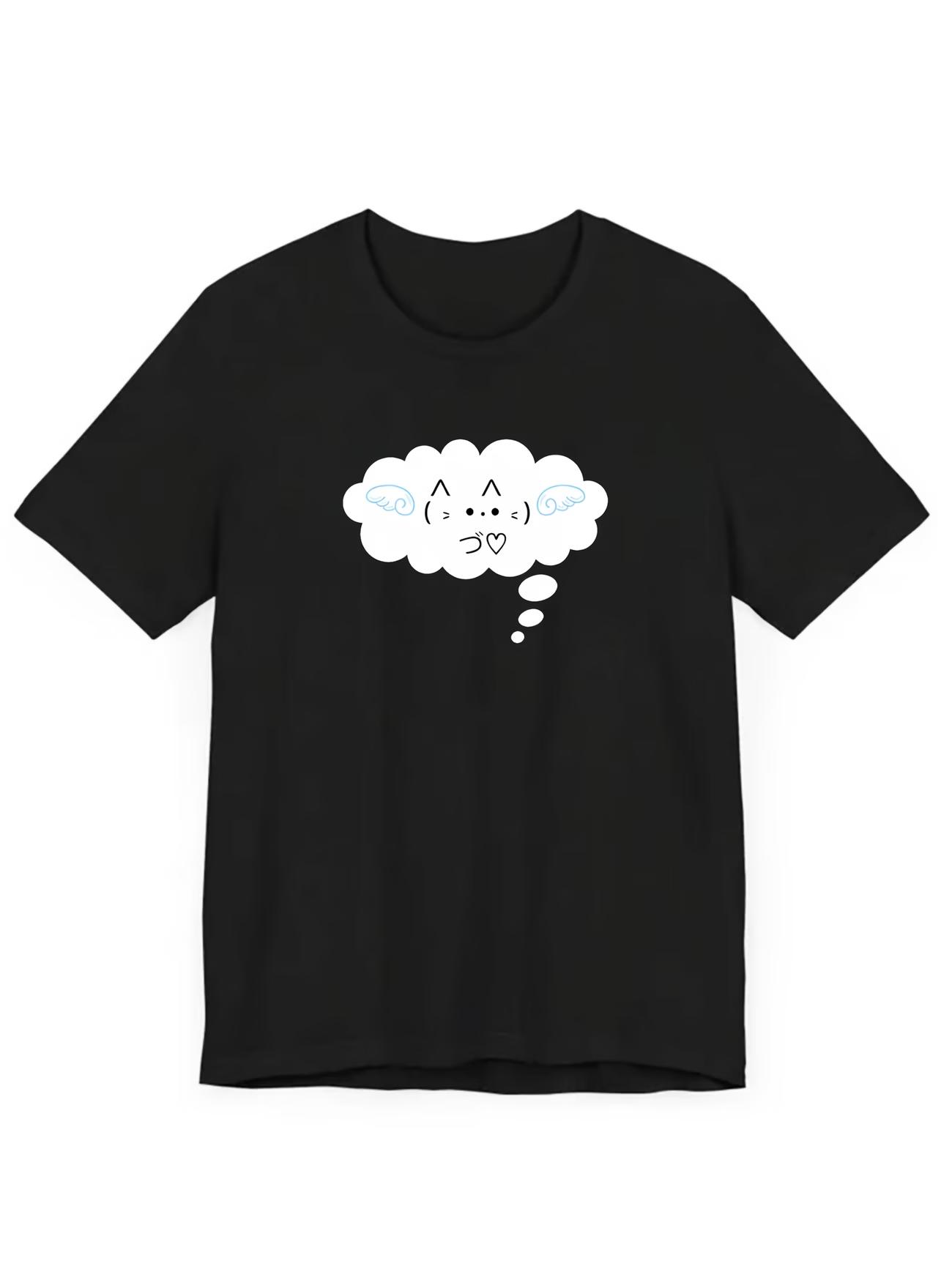 

Womens Cute Kaomoji Printed TShirt Summer Loose Short Sleeve Tops Fashion Cartoon Graphic Tees Casual ONeck Clothing S