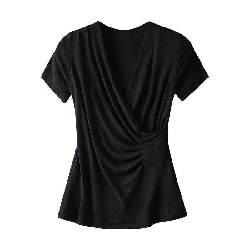 Women s Slim Fit V-Neck Short Sleeve T-Shirt S