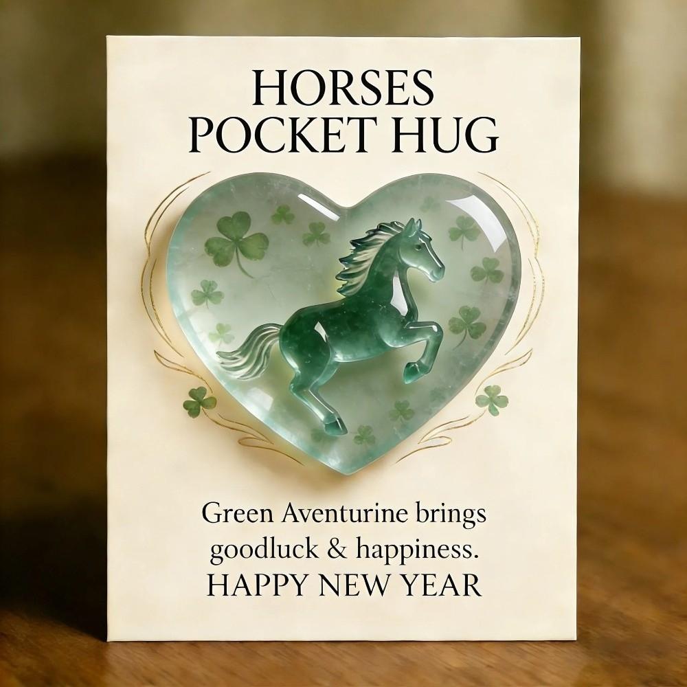 Hot With Card Lucky Crystal Horse Hand-Carved Mini Size Lucky Crystal Figurine Hand-Carved Horse Figurine Decorative Gift