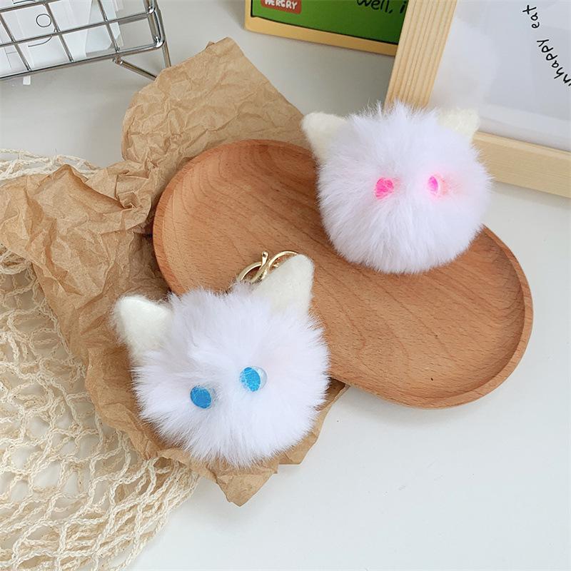 The Same Blush Cat Ball with High Appearance Handmade Plush Pendant Girl's Heart Schoolbag Cute Keychain