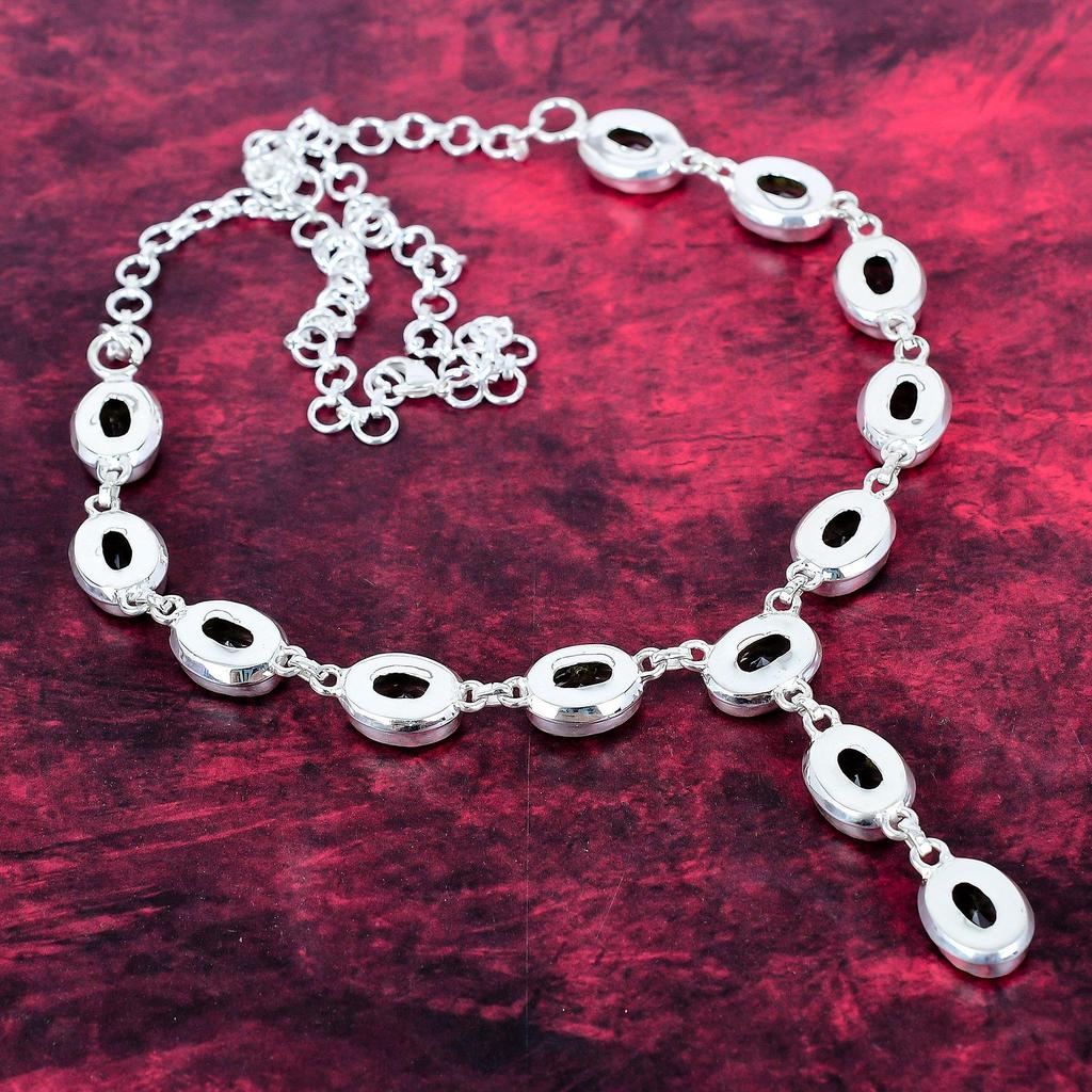 White Topaz Handmade Gemstone Necklace, 925 Solid Sterling Silver Necklace Antique Jewelry, Gift  For Love