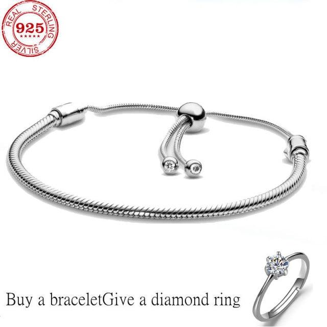 

Подходит оригинальный 100% 925 чистого серебра кристальный плоский браслет с подвесками Love, разработанный для женщин, чтобы создавать модные классические роскошные ювелирные изделия 18cm