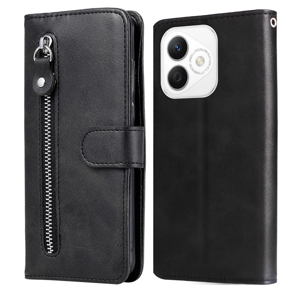 For Honor X60i 5G Case Zipper Wallet Calf Texture PU Leather Phone Cover